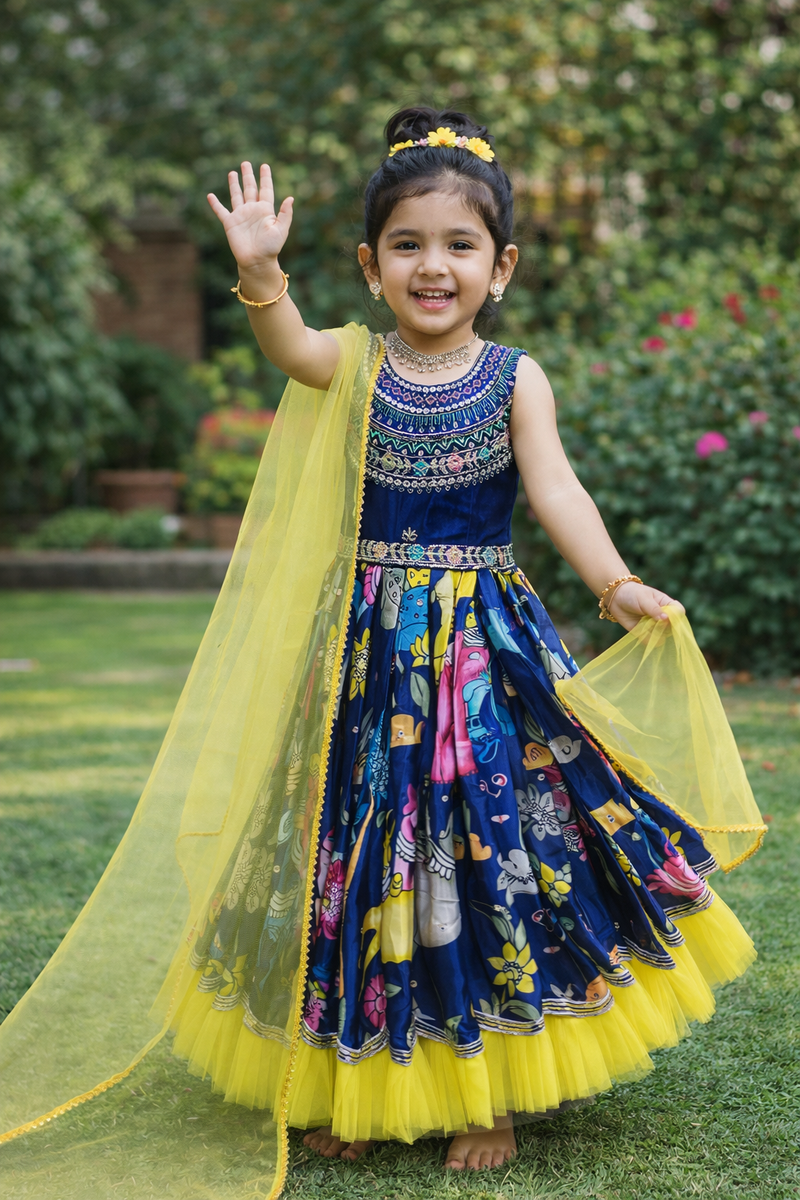 Beautiful Kids Gown Set  Full Stitched OC-223