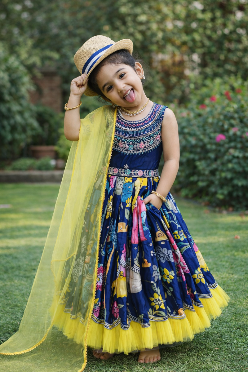 Beautiful Kids Gown Set  Full Stitched OC-223
