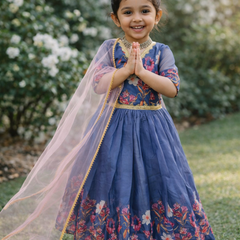 Taby Silk Organzaa Gownn With Digital Print work OC-202