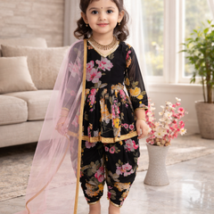 Heavy Fox Georgette Dhoti Salwarr Suit OC-160 Black