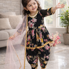 Heavy Fox Georgette Dhoti Salwarr Suit OC-160 Black