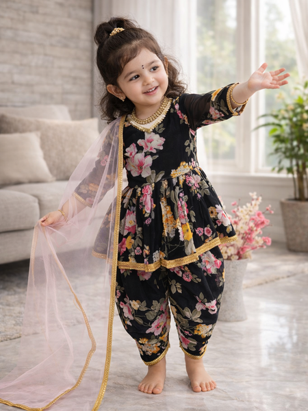 Heavy Fox Georgette Dhoti Salwarr Suit OC-160 Black