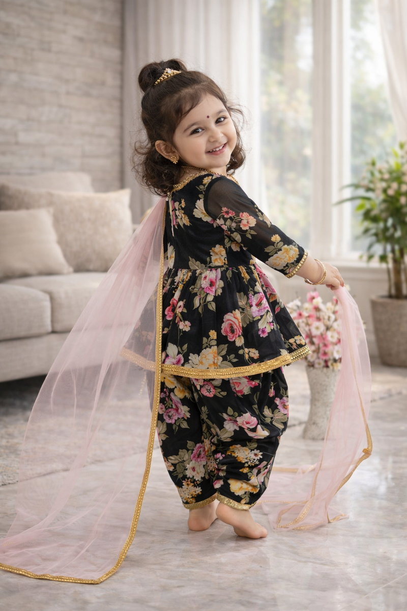 Heavy Fox Georgette Dhoti Salwarr Suit OC-160 Black