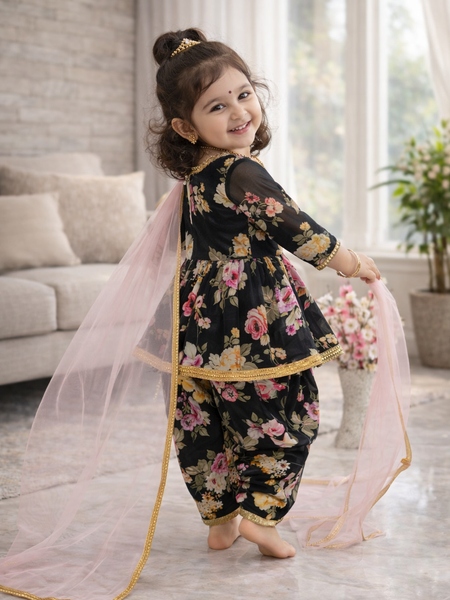 Heavy Fox Georgette Dhoti Salwarr Suit OC-160 Black