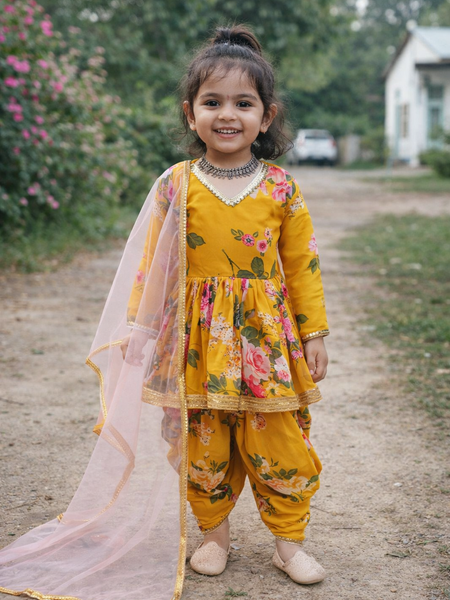 Heavy Fox Georgette Dhoti Salwarr Suit OC-160 Yellow Master