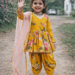 Heavy Fox Georgette Dhoti Salwarr Suit OC-160 Yellow Master
