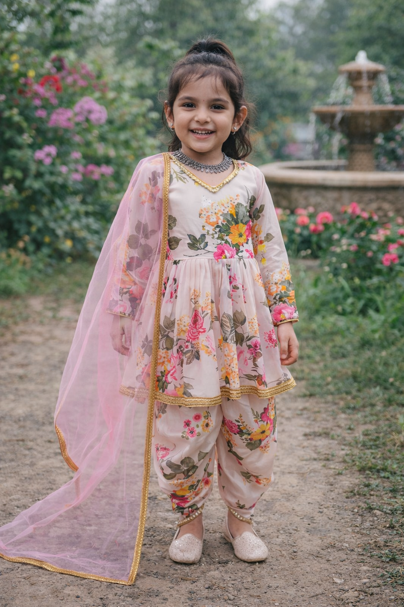 Heavy Fox Georgette Dhotii Salwar Suit OC-160 Almond White