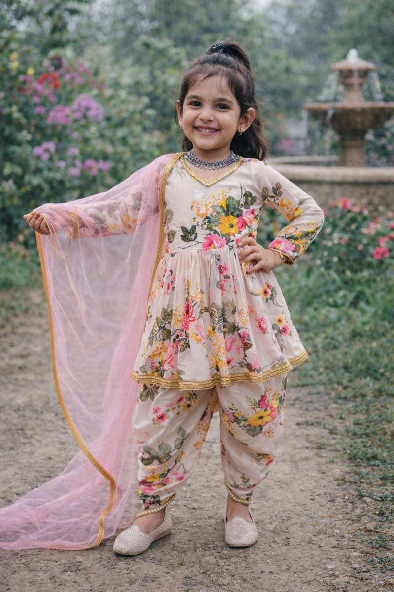 Heavy Fox Georgette Dhotii Salwar Suit OC-160 Almond White