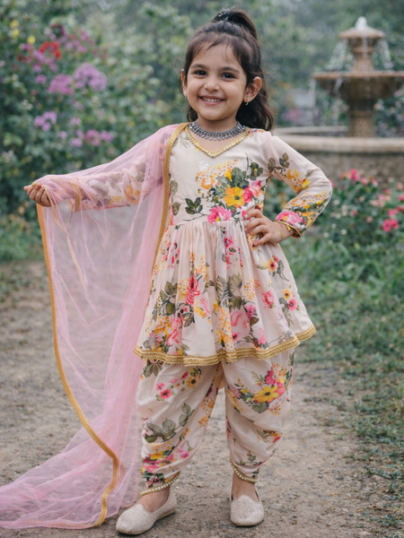 Heavy Fox Georgette Dhotii Salwar Suit OC-160 Almond White