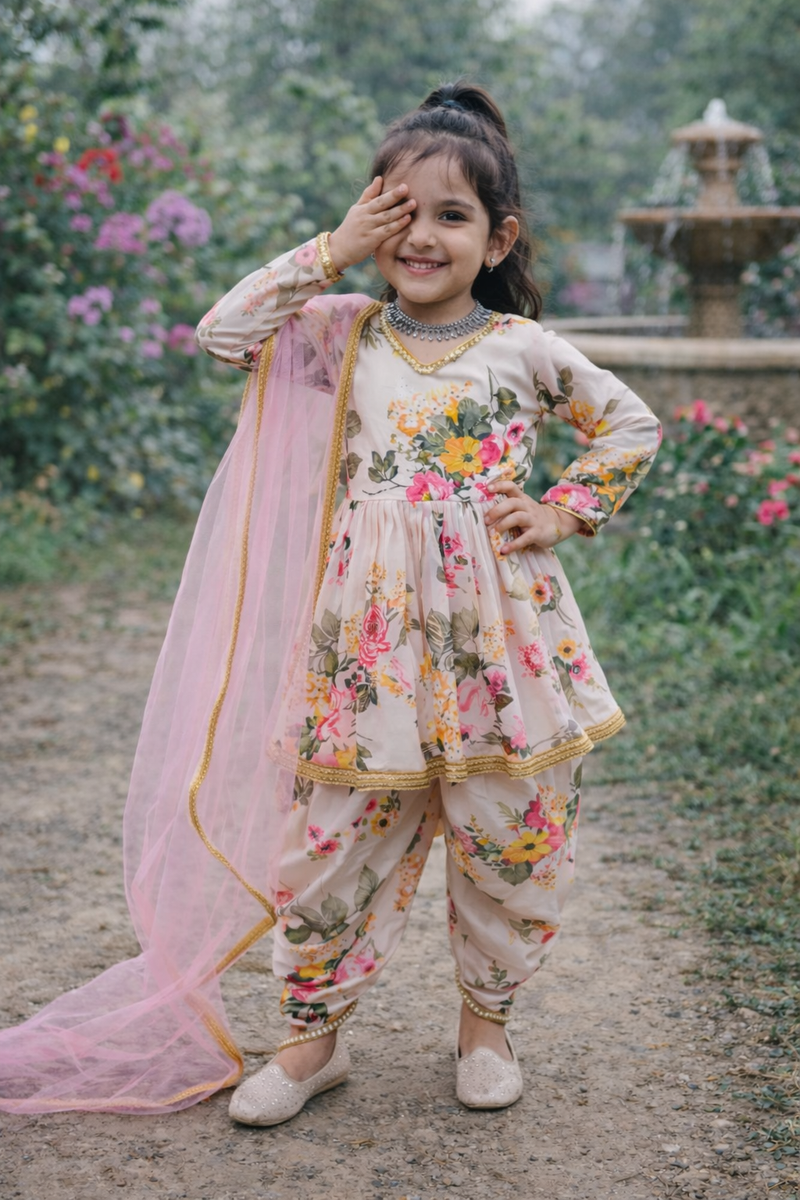 Heavy Fox Georgette Dhotii Salwar Suit OC-160 Almond White
