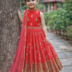 Heavy Fox Georgette Embroidered Siqunce Work Gownn OC-164