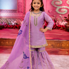 Premium Beautiful Kids Top Sharara And Dupatta Set