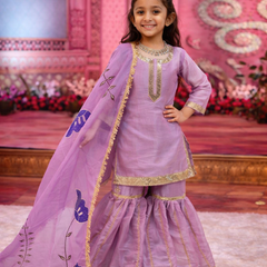 Premium Beautiful Kids Top Sharara And Dupatta Set
