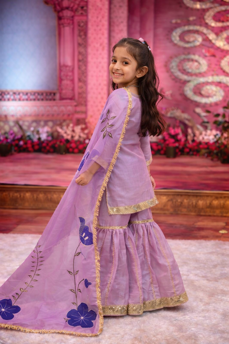 Premium Beautiful Kids Top Sharara And Dupatta Set