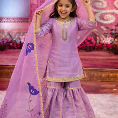 Premium Beautiful Kids Top Sharara And Dupatta Set
