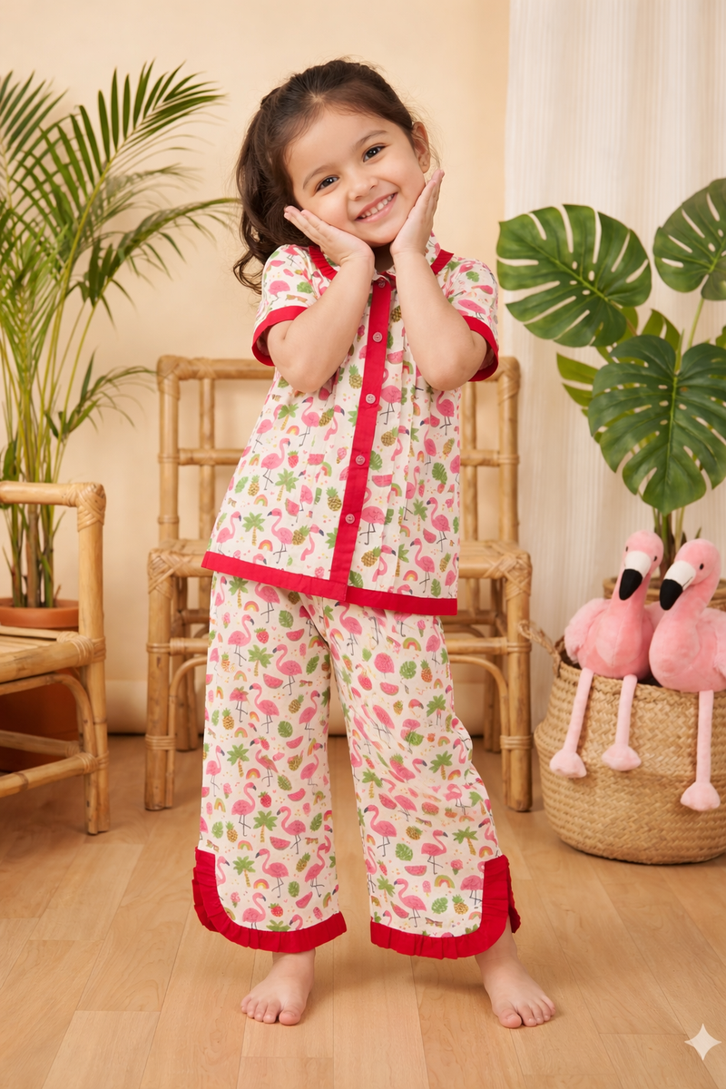 Trendy Kids Cotton Night Suit for Girls | Soft & Breathable Nightwear