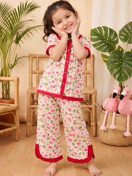 Trendy Kids Cotton Night Suit for Girls | Soft & Breathable Nightwear