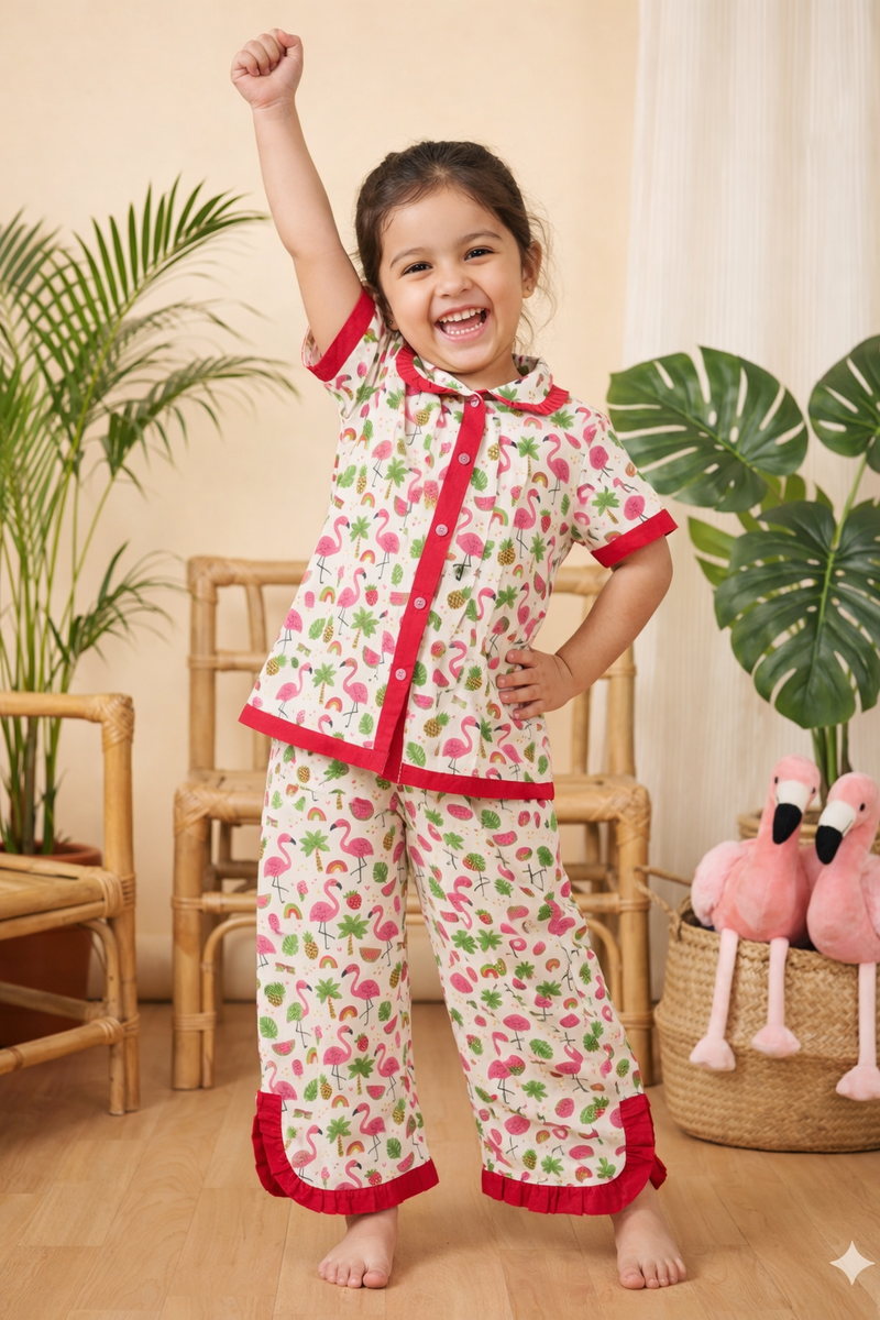 Trendy Kids Cotton Night Suit for Girls | Soft & Breathable Nightwear