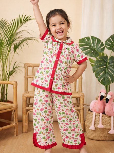Trendy Kids Cotton Night Suit for Girls | Soft & Breathable Nightwear