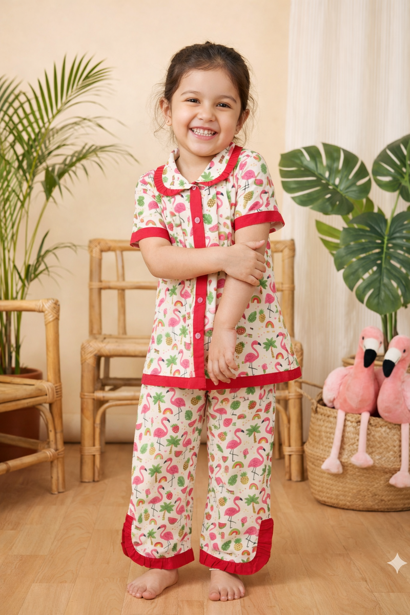 Trendy Kids Cotton Night Suit for Girls | Soft & Breathable Nightwear