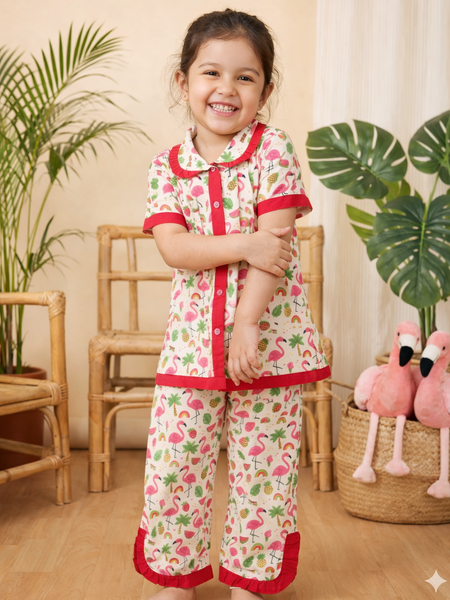 Trendy Kids Cotton Night Suit for Girls | Soft & Breathable Nightwear