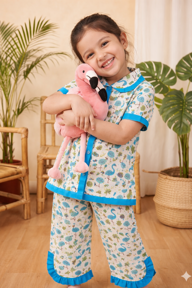 Cute Cotton Kids Night Suit for Girls | Soft & Comfortable Printed Sleepwear