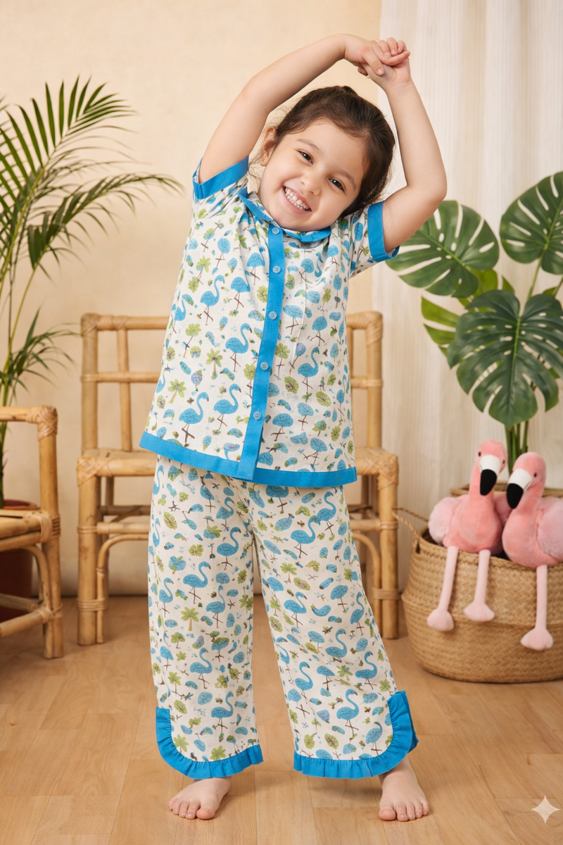Cute Cotton Kids Night Suit for Girls | Soft & Comfortable Printed Sleepwear