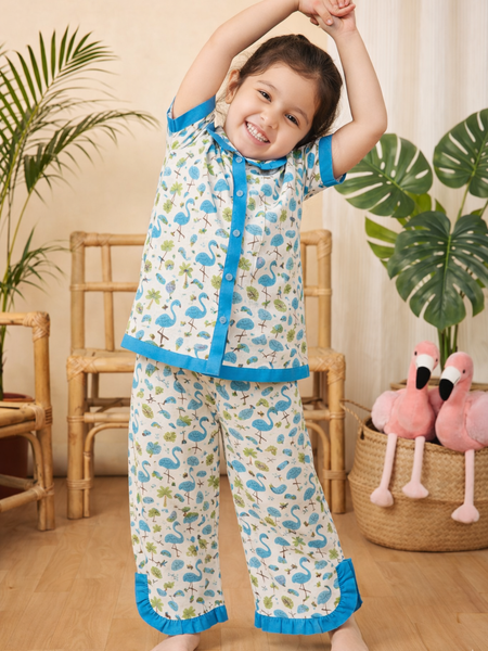 Cute Cotton Kids Night Suit for Girls | Soft & Comfortable Printed Sleepwear