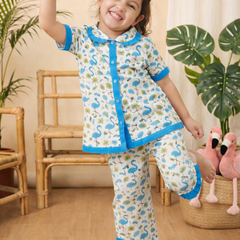 Cute Cotton Kids Night Suit for Girls | Soft & Comfortable Printed Sleepwear