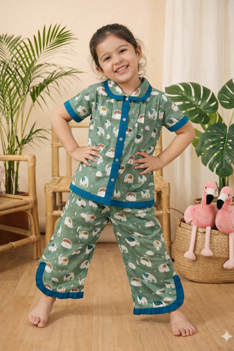 Trendy Kids Cotton Night Suit for Girls | Soft & Breathable Nightwear
