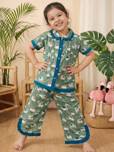 Trendy Kids Cotton Night Suit for Girls | Soft & Breathable Nightwear