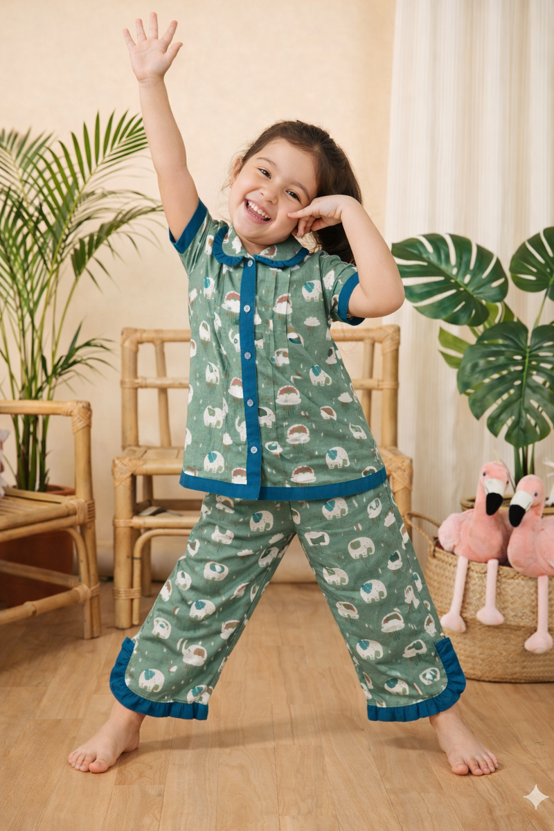 Trendy Kids Cotton Night Suit for Girls | Soft & Breathable Nightwear