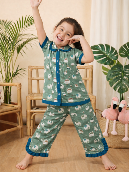 Trendy Kids Cotton Night Suit for Girls | Soft & Breathable Nightwear
