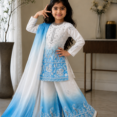 Premium Beautiful Kids Top Palazzo And Dupatta Set