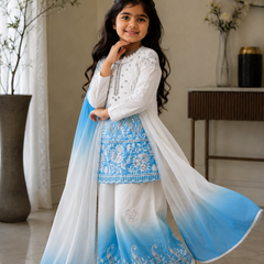 Premium Beautiful Kids Top Palazzo And Dupatta Set