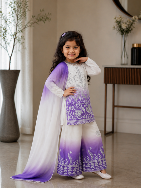 Premium Beautiful Kids Top Palazzo And Dupatta Set