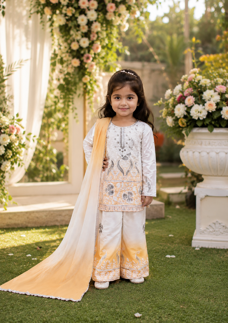 Premium Beautiful Kids Top Palazzo And Dupatta Set