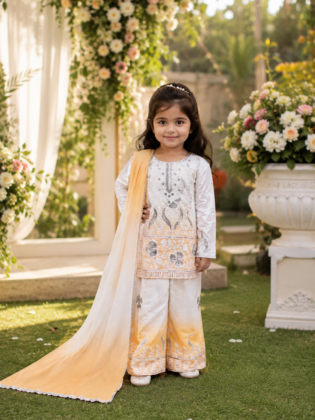 Premium Beautiful Kids Top Palazzo And Dupatta Set