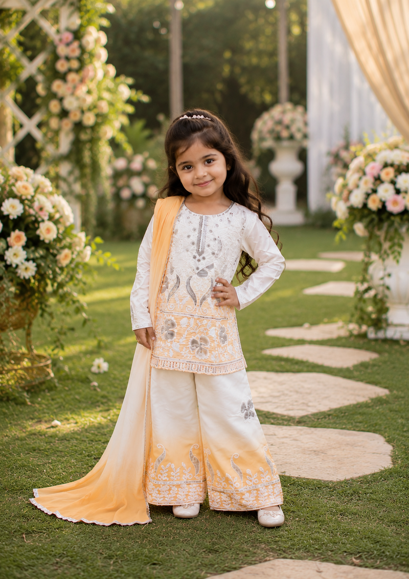 Premium Beautiful Kids Top Palazzo And Dupatta Set