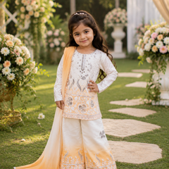 Premium Beautiful Kids Top Palazzo And Dupatta Set