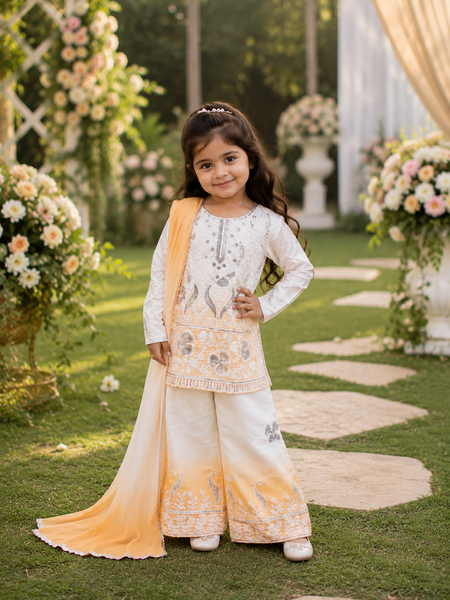 Premium Beautiful Kids Top Palazzo And Dupatta Set