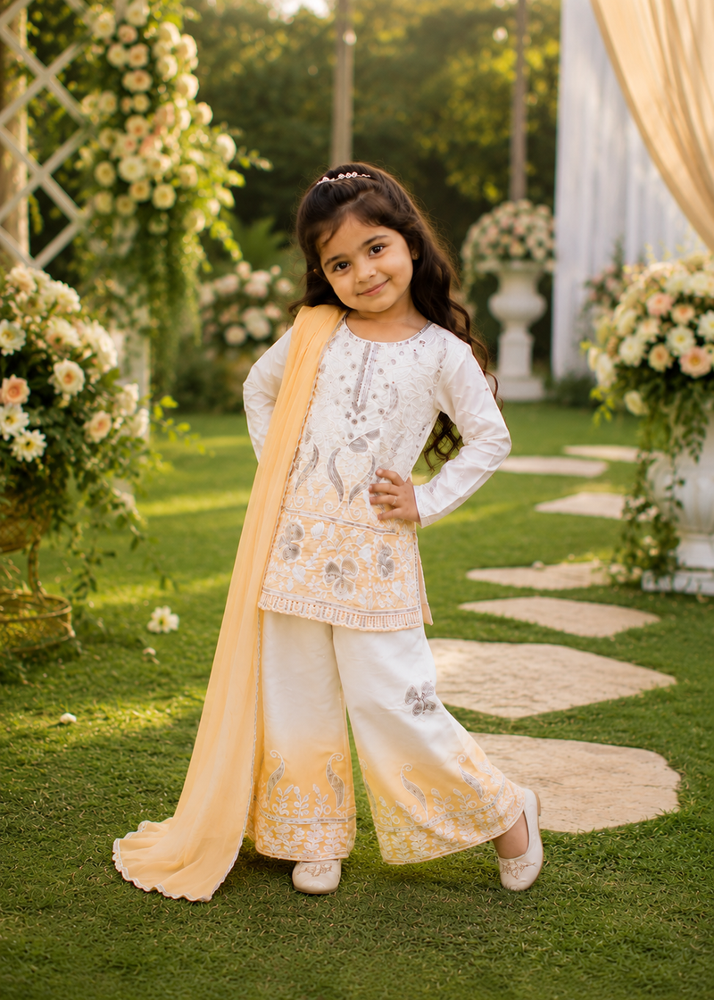 Premium Beautiful Kids Top Palazzo And Dupatta Set