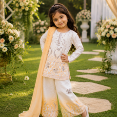 Premium Beautiful Kids Top Palazzo And Dupatta Set