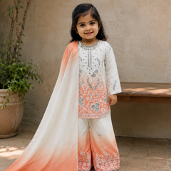 Premium Beautiful Kids Top Palazzo And Dupatta Set