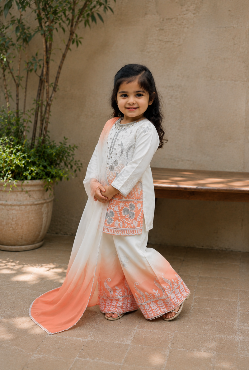 Premium Beautiful Kids Top Palazzo And Dupatta Set