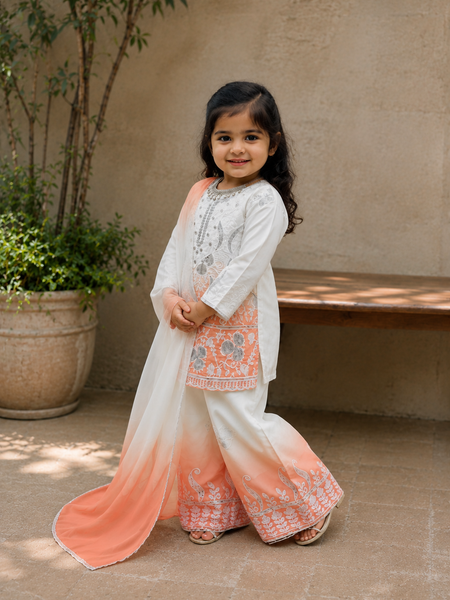 Premium Beautiful Kids Top Palazzo And Dupatta Set