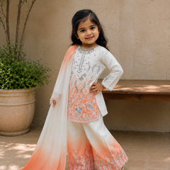 Premium Beautiful Kids Top Palazzo And Dupatta Set