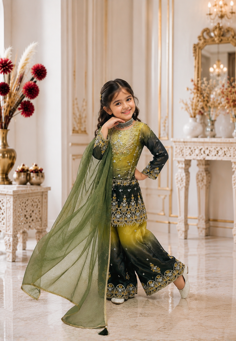 Trending Launching New Đěsigner Party Wear Look Top Palazzo& Dupatta Set