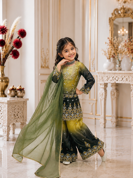 Trending Launching New Đěsigner Party Wear Look Top Palazzo& Dupatta Set