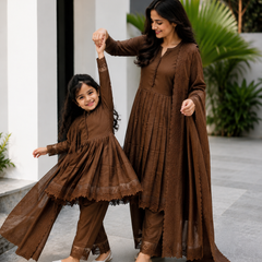 Premium Mom-Daughter Combo Top Gown And Dupatta Sets